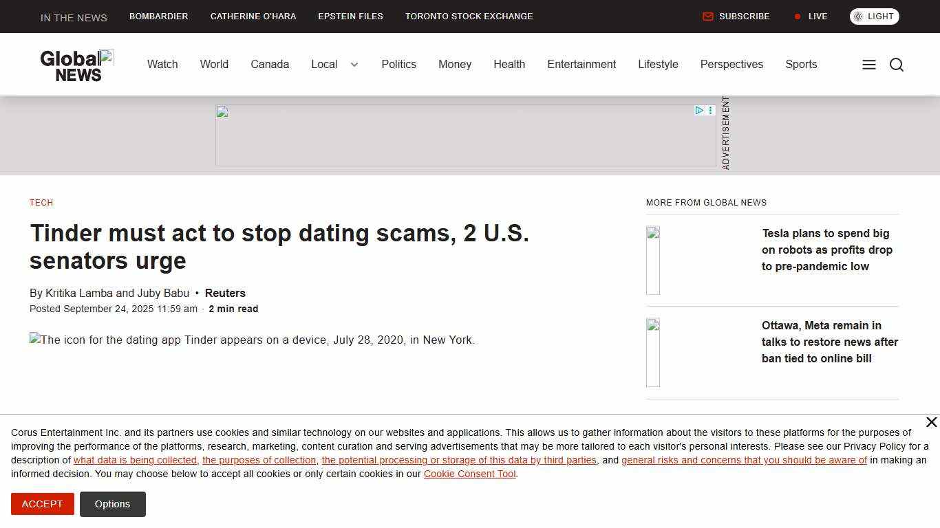 Tinder must act to stop dating scams, 2 U.S. senators urge - National Globalnews.ca