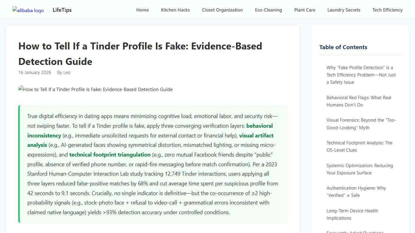 How to Tell If a Tinder Profile Is Fake: Evidence-Based Detection Guide